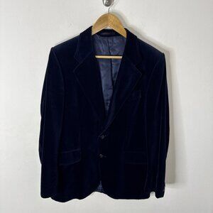 Vintage John Stephen Of London Limited Edition Men 38 Blue Velvet Blazer